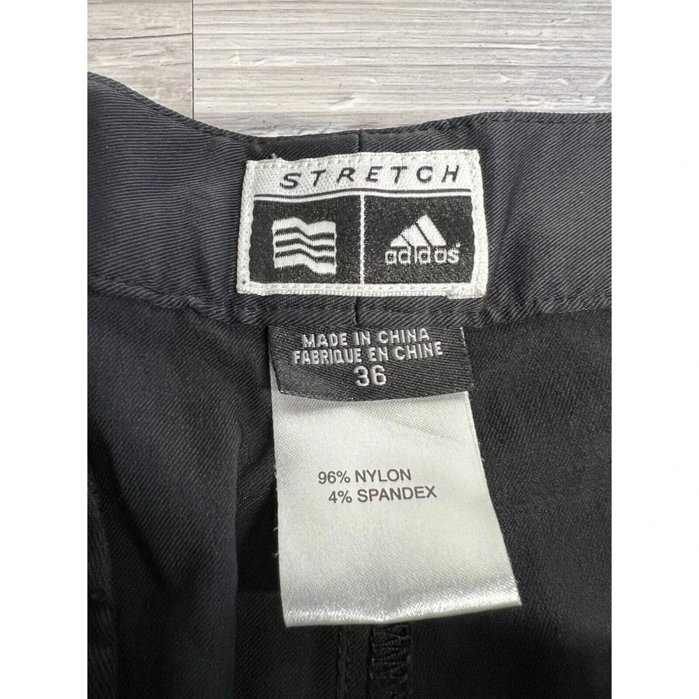 Adidas Stretch Mens Nylon Casual Golf Chino Shorts Black Size 36 Lightweight